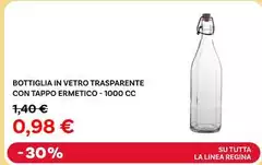 Bottiglia In Vetro Trasparente Con Tappo Ermetico