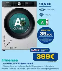 Hisense - Lavatrice WF3S1043BW3