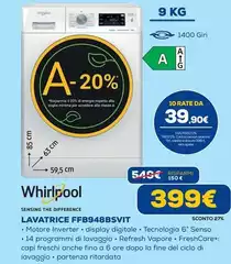 Whirlpool - Lavatrice FFB948BSVIT
