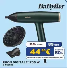 Babyliss - Phon Digitale 1700 W D-6555DE Babyliss - Phon Digitale 1700 W D-6555DE