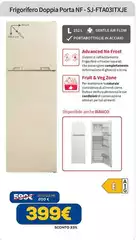 Sony - Frigorifero Doppia Porta NF SJ-THQ31TXJJE