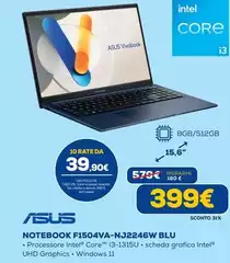 Asus - Notebook F1504va-NJ2246W Blu