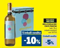 Fonte frontini - Grillo Sicilia DOC Fonte Frontini Fonte frontini - Grillo Sicilia DOC Fonte Frontini