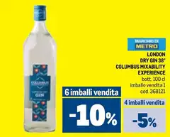 Columbus - London Dry Gin 38° Mixability Experience Columbus - London Dry Gin 38° Mixability Experience