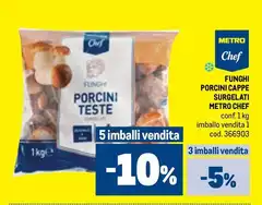 Metro chef - Funghi Porcini Cappe Surgelati Metro chef - Funghi Porcini Cappe Surgelati