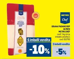 Metro chef - Grana Padano DOP 16 Mesi Metro chef - Grana Padano DOP 16 Mesi