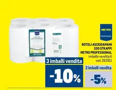 Rotoll Asciugamani 200 Strappi Professional Rotoll Asciugamani 200 Strappi Professional