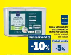 Bobina Asciugatutto 2 Veli 800 Strappi Professional Bobina Asciugatutto 2 Veli 800 Strappi Professional