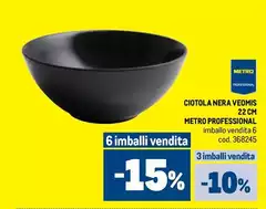 Ciotola Nera Vemois Professional Ciotola Nera Vemois Professional