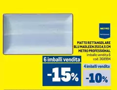 Blu - Piatto Rettangolare 25x14,cm