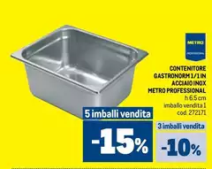 Contenitore Gastronom/L/In Acciao Inox