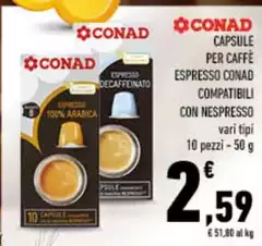 Conad - Capsule Per Caffè Espresso Compatibili Con Nespresso