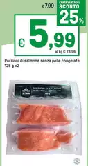 Seven - Porzioni Di Salmone Senza Pelle Congelate