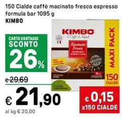 Kimbo - Cialde Caffè Macinato Fresco Espresso Formula Bar Kimbo - Cialde Caffè Macinato Fresco Espresso Formula Bar