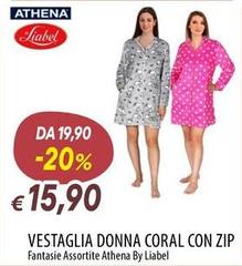 Athena - Vestaglia Donna Coral Con Zip