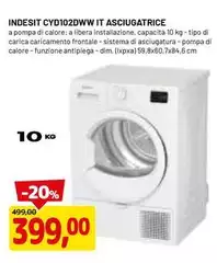 Indesit - CXD102DWW IT Asciugatrice