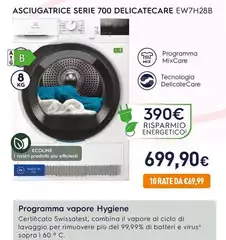 Electrolux - Asciugatrice Serie 700 Delicatecare EW7H28B Electrolux - Asciugatrice Serie 700 Delicatecare EW7H28B