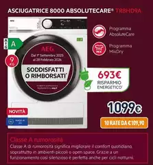 Aeg - Asciugatrice 8000 Absolutecare TR8HD9A