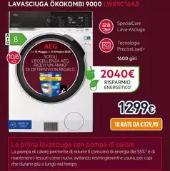 Aeg - Lavasciuga Ökokombi 9000 LWR9C16AB 