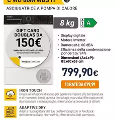 Whirlpool - Asciugatrice A Pompa Di Calore C WD 86M WBS IT