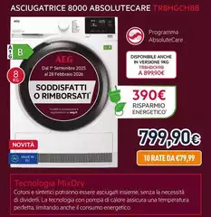 Aeg - Asciugatrice 8000 Absolutecare TR8HGCH8B