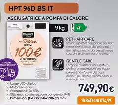 Hotpoint - Asciugatrice A Pompa Di Calore HPT 96D BS IT Hotpoint - Asciugatrice A Pompa Di Calore HPT 96D BS IT