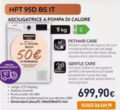 Hotpoint - Asciugatrice A Pompa Di Calore HPT 95D BS IT Hotpoint - Asciugatrice A Pompa Di Calore HPT 95D BS IT