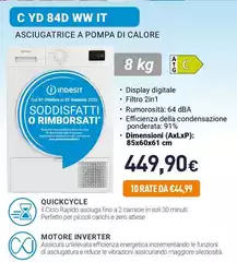 Indesit - Asciugatrice A Pompa Di Calore C YD 84D WW IT