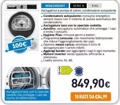 Bosch - Asciugatrice A Pompa Di Calore, Condensatore Autopulente WQG245D0IT