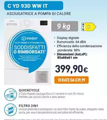 Indesit - C YD 93D WW IT Asciugatrice A Pompa Di Calore