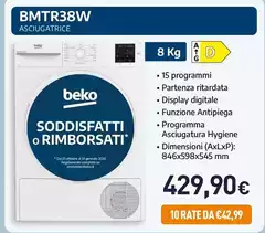 Beko - BMTR38W Asciugatrice 