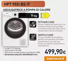 Hotpoint - HPT 93D BS IT Asciugatrice A Pompa Di Calore