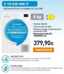 Indesit - Asciugatrice A Pompa Di Calore C YD 83D WW IT
