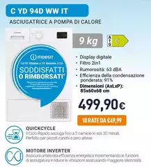 Indesit - C YD 94D WW IT Asciugatrice A Pompa Di Calore