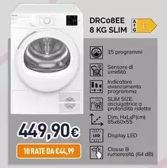 Smeg - Asciugatrice DRC08EE 8 Kg Slim