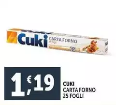Cuki - Carta Forno 25 Fogli