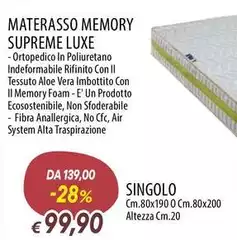 Supreme - Materasso Memory Luxe Supreme - Materasso Memory Luxe