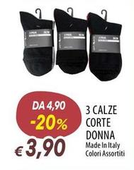 3 Calze Corte Donna
