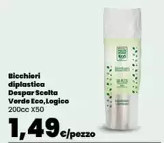 Despar - Bicchieri Diplastica Verde Eco, Logico