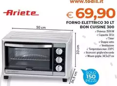 Ariete - Forno Elettrico 30 Lt 300 Bon Cuisine Ariete - Forno Elettrico 30 Lt 300 Bon Cuisine