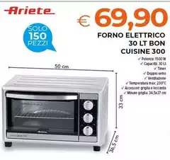 Ariete - Forno Elettrico 30 Lt Bon Cuisine 300 Ariete - Forno Elettrico 30 Lt Bon Cuisine 300
