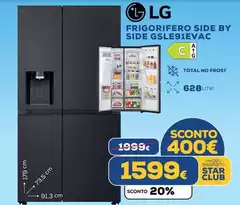 LG - Frigorifero Side By Side GSLE91EVAC