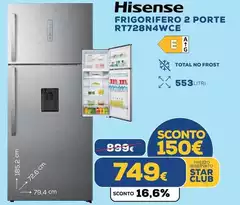 Hisense - Frigorifero 2 Porte RT728N4WCAE