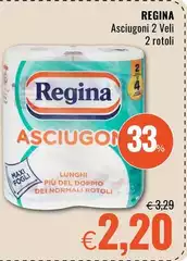 Regina - Asciugoni 2 Veli 2 Rotoli Regina - Asciugoni 2 Veli 2 Rotoli