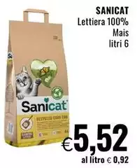 Sanicat - Lettiera 100% Mais