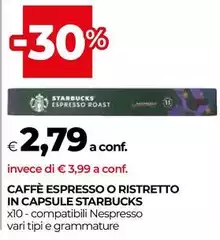 Starbucks - Caffè Espresso O Ristretto In Capsule Starbucks - Caffè Espresso O Ristretto In Capsule