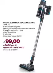 Ariete - Scopa Elettrica Senza Filo 2704 Ariete - Scopa Elettrica Senza Filo 2704