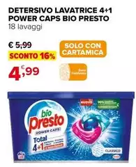 Bio Presto - Detersivo Lavatrice 4+1 Power Caps Bio Presto - Detersivo Lavatrice 4+1 Power Caps