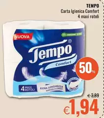 Tempo - Carta Igienica Comfort 4 Maxi Rotoli