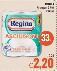 Regina - Asciugoni 2 Veli 2 Rotoli Regina - Asciugoni 2 Veli 2 Rotoli